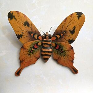 Vintage Wood Hawkmoth Wall Decor